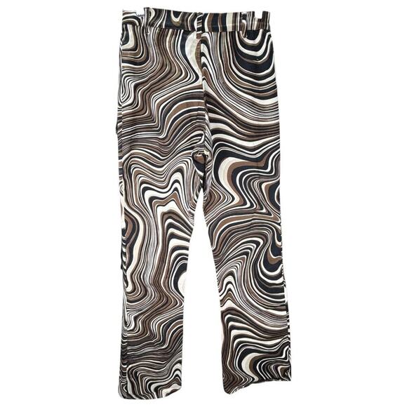 Motel Zoven Flare Trouser in 70's Ripple XS Retro Cotton Stretch - Picture 5 of 7
